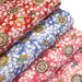 Tissu cotonnade motif japonais fleurs de cerisier, papillons et médaillons dorés, trois couleurs - COLLECTION JAPON DORÉ - TissusPapi.com