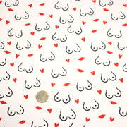Tissu cotonnade Collection BOOBS : nombreux motifs de seins - STANDARD 100 OEKO - TEX - TissusPapi.com