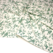 Tissu coton TOILE DE JOUY AUX MESANGES : bleu, vert - OEKO - TEX - TissusPapi.com