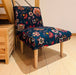 Tissu demi-natté coton bleu pétrole motif floral INDIENNES par Inkfabrik - Collection Thevenon - TissusPapi.com
