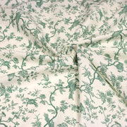 Tissu coton TOILE DE JOUY AUX MESANGES : bleu, vert - OEKO - TEX - TissusPapi.com
