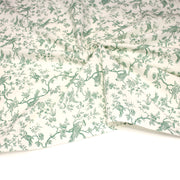Tissu coton TOILE DE JOUY AUX MESANGES : bleu, vert - OEKO - TEX - TissusPapi.com