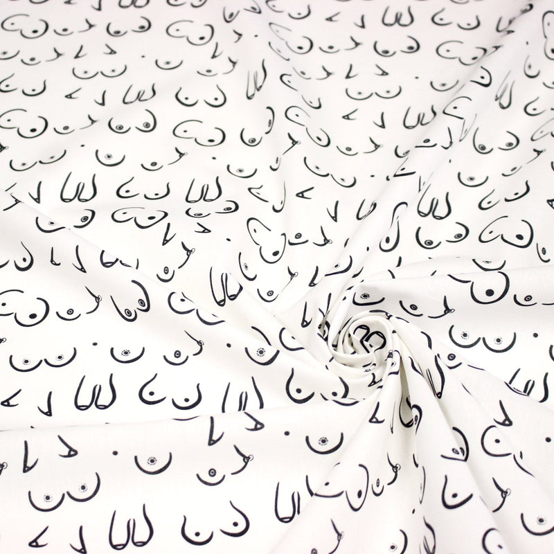 Tissu cotonnade Collection BOOBS : nombreux motifs de seins - STANDARD 100 OEKO - TEX - TissusPapi.com
