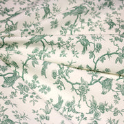 Tissu coton TOILE DE JOUY AUX MESANGES : bleu, vert - OEKO - TEX - TissusPapi.com