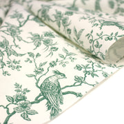 Tissu coton TOILE DE JOUY AUX MESANGES : bleu, vert - OEKO - TEX - TissusPapi.com