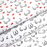 Tissu cotonnade Collection BOOBS : nombreux motifs de seins - STANDARD 100 OEKO - TEX - TissusPapi.com