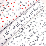 Tissu cotonnade Collection BOOBS : nombreux motifs de seins - STANDARD 100 OEKO - TEX - TissusPapi.com