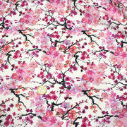 Tissu cotonnade SAKURA ROSE : jardin japonais aux fleurs de cerisier roses & fuchsia - TissusPapi.com