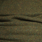 Tissu tweed laine, vert kaki aux touches multicolores - Fabrication française - TissusPapi.com