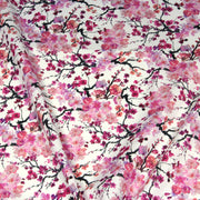 Tissu cotonnade SAKURA ROSE : jardin japonais aux fleurs de cerisier roses & fuchsia - TissusPapi.com