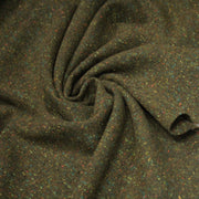 Tissu tweed laine, vert kaki aux touches multicolores - Fabrication française - TissusPapi.com