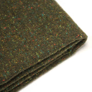 Tissu tweed laine, vert kaki aux touches multicolores - Fabrication française - TissusPapi.com
