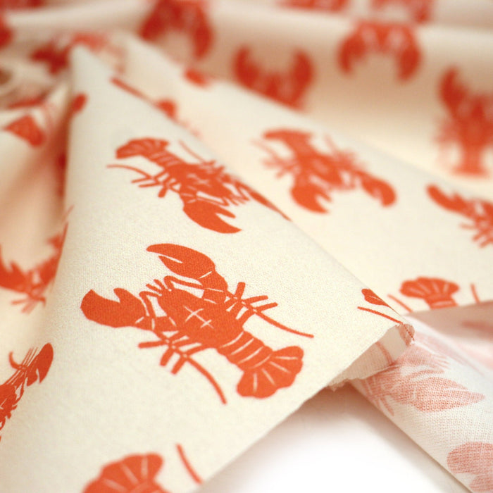 Tissu cotonnade HOMARD vermillon, 4 couleurs disponibles - OEKO - TEX STANDARD 100 - TissusPapi.com