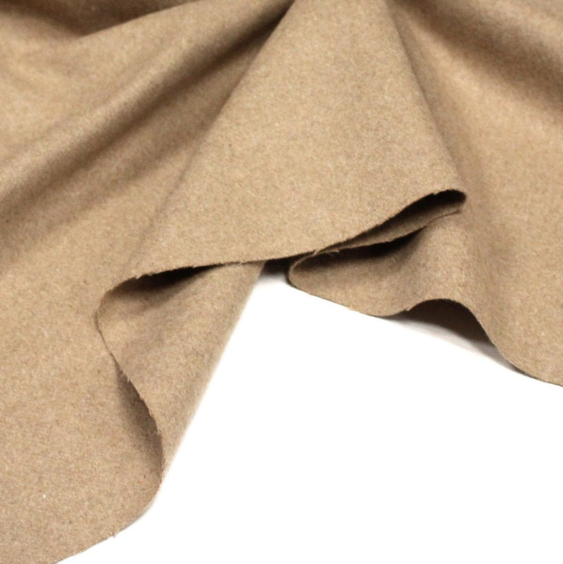 Tissu drap de laine beige uni - Fabrication italienne - TissusPapi.com