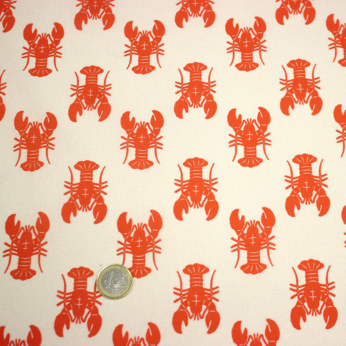 Tissu cotonnade HOMARD vermillon, 4 couleurs disponibles - OEKO - TEX STANDARD 100 - TissusPapi.com