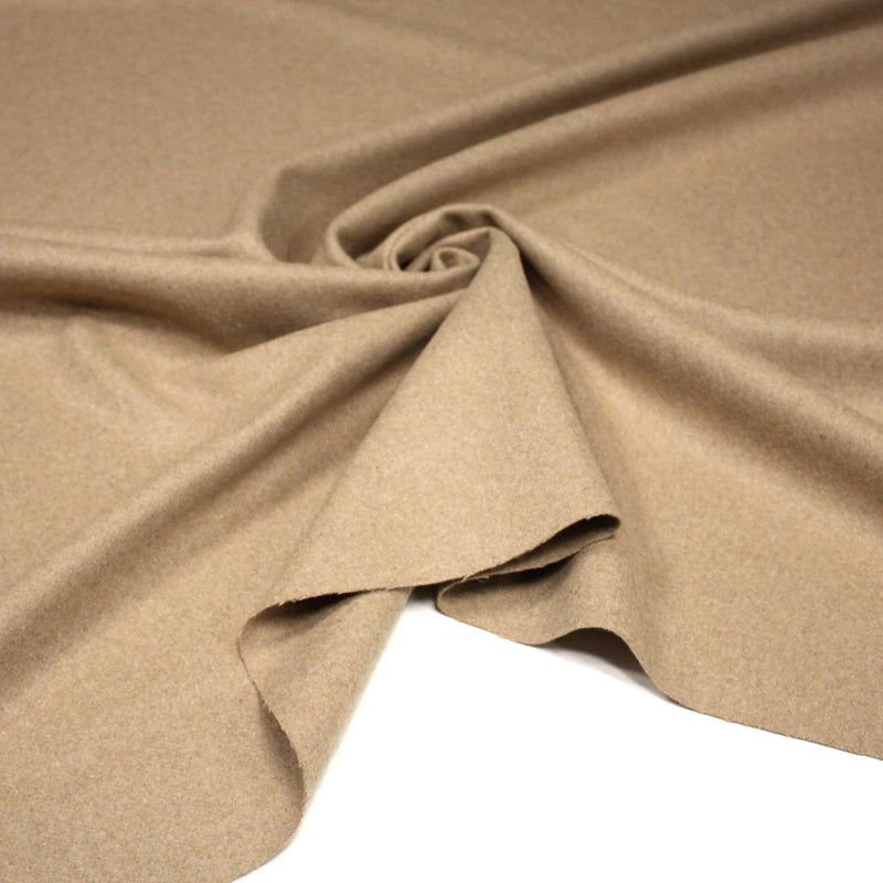 Tissu drap de laine beige uni - Fabrication italienne - TissusPapi.com