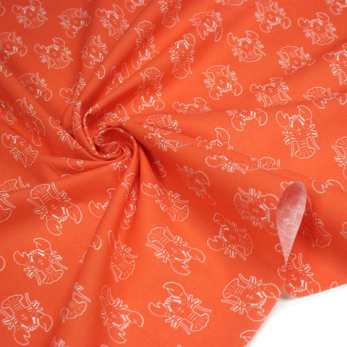 Tissu cotonnade HOMARD vermillon, 4 couleurs disponibles - OEKO - TEX STANDARD 100 - TissusPapi.com