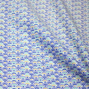 Tissu cotonnade motif japonais vagues SEIGAIHA : ocre & vert ou bleu & vert - STANDARD 100 OEKO - TEX - TissusPapi.com
