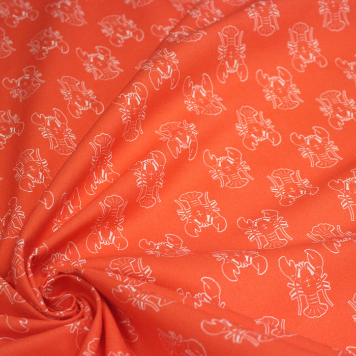 Tissu cotonnade HOMARD vermillon, 4 couleurs disponibles - OEKO - TEX STANDARD 100 - TissusPapi.com