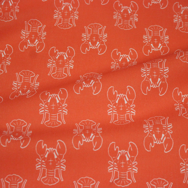 Tissu cotonnade HOMARD vermillon, 4 couleurs disponibles - OEKO - TEX STANDARD 100 - TissusPapi.com