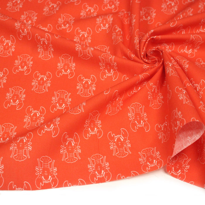Tissu cotonnade HOMARD vermillon, 4 couleurs disponibles - OEKO - TEX STANDARD 100 - TissusPapi.com