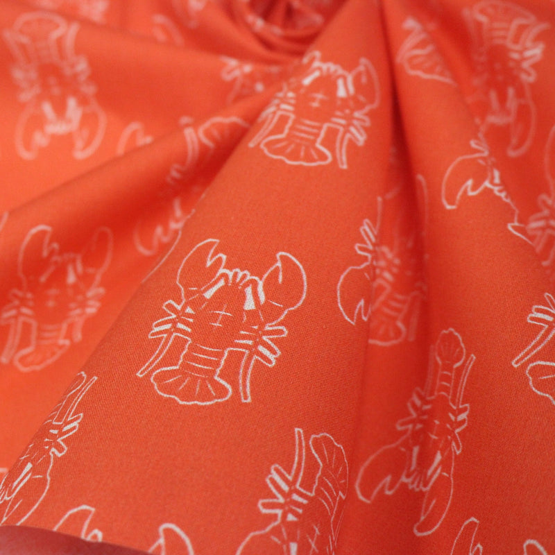 Tissu cotonnade HOMARD vermillon, 4 couleurs disponibles - OEKO - TEX STANDARD 100 - TissusPapi.com