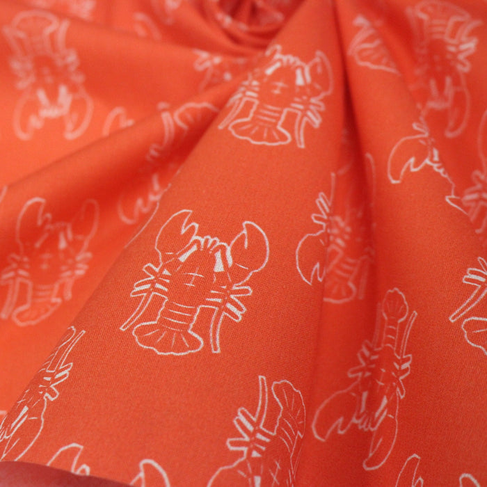 Tissu cotonnade HOMARD vermillon, 4 couleurs disponibles - OEKO - TEX STANDARD 100 - TissusPapi.com