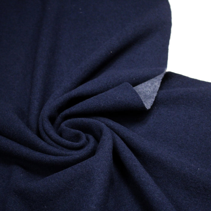 Tissu Lainage bleu marine, fabrication française