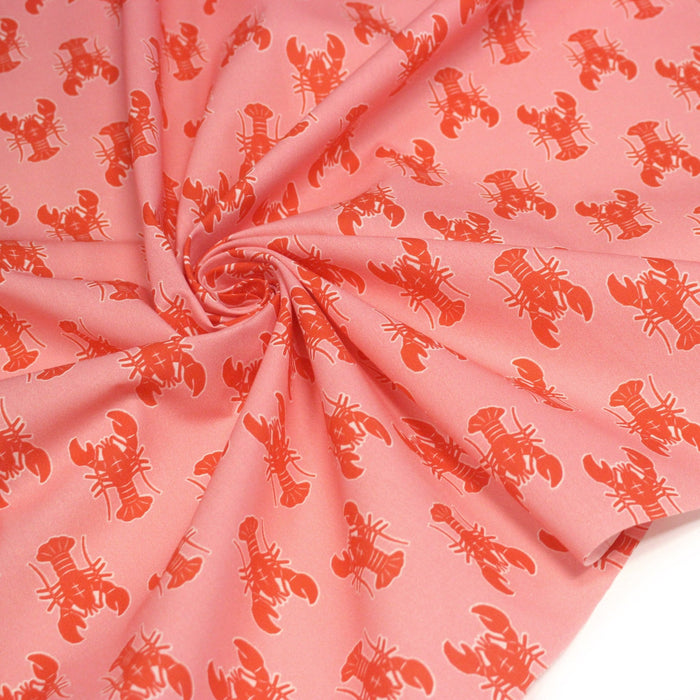 Tissu cotonnade HOMARD vermillon, 4 couleurs disponibles - OEKO - TEX STANDARD 100 - TissusPapi.com
