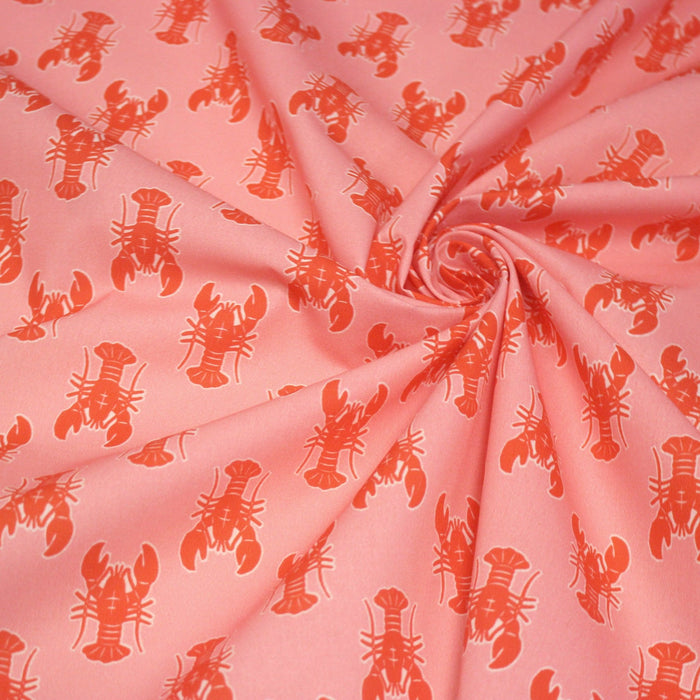 Tissu cotonnade HOMARD vermillon, 4 couleurs disponibles - OEKO - TEX STANDARD 100 - TissusPapi.com