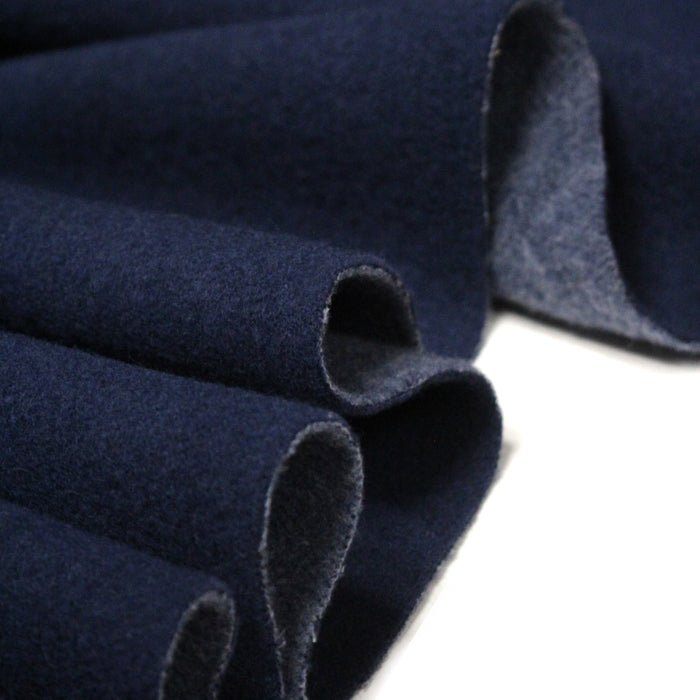 Tissu Lainage bleu marine, fabrication française