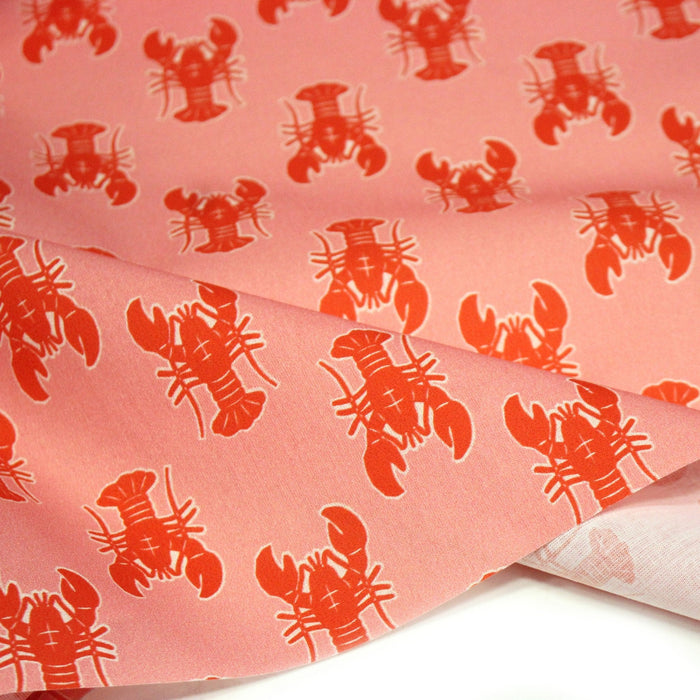 Tissu cotonnade HOMARD vermillon, 4 couleurs disponibles - OEKO - TEX STANDARD 100 - TissusPapi.com