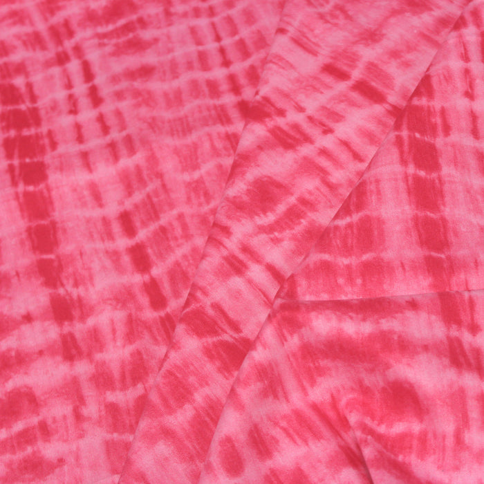 Tissu de coton tie & dye rose Bright Pink