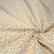 Tissu cotonnade motif japonais SEIGAIHA aux tons ocres et verts - OEKO - TEX - TissusPapi.com