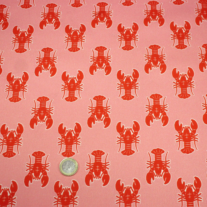 Tissu cotonnade HOMARD vermillon, 4 couleurs disponibles - OEKO - TEX STANDARD 100 - TissusPapi.com