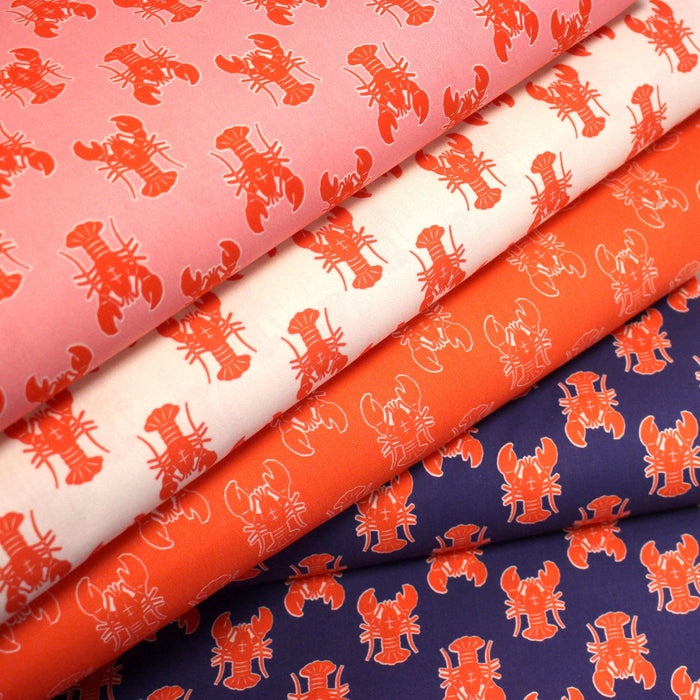 Tissu cotonnade HOMARD vermillon, 4 couleurs disponibles - OEKO - TEX STANDARD 100 - TissusPapi.com
