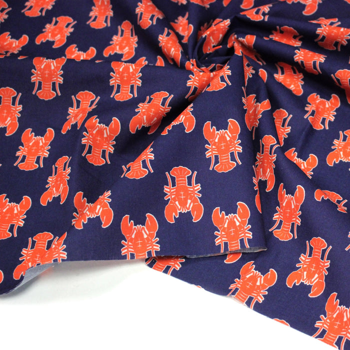 Tissu cotonnade HOMARD vermillon, 4 couleurs disponibles - OEKO - TEX STANDARD 100 - TissusPapi.com