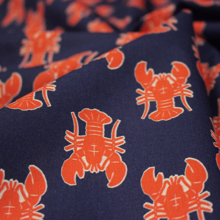 Tissu cotonnade HOMARD vermillon, 4 couleurs disponibles - OEKO - TEX STANDARD 100 - TissusPapi.com