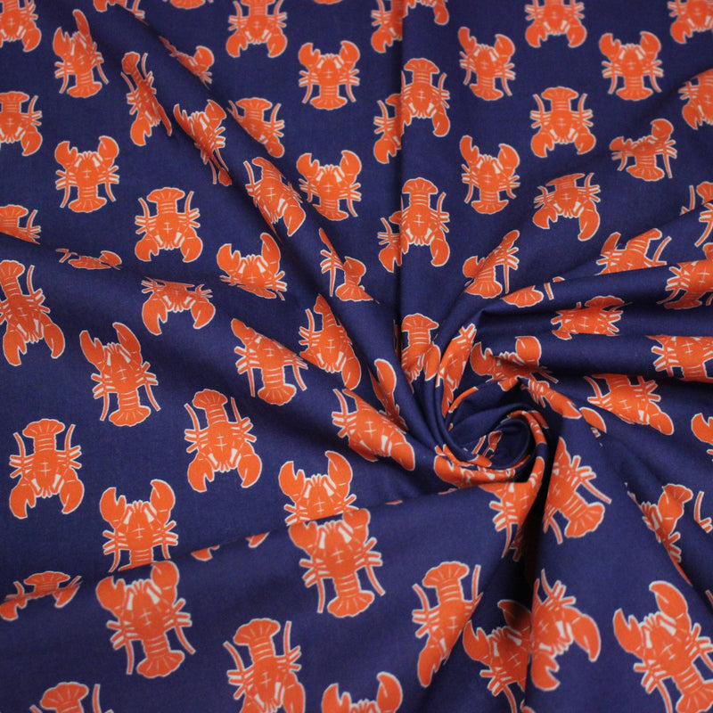Tissu cotonnade HOMARD vermillon, 4 couleurs disponibles - OEKO - TEX STANDARD 100 - TissusPapi.com