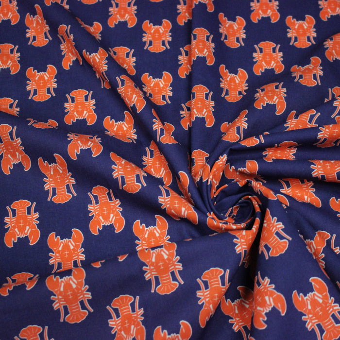 Tissu cotonnade HOMARD vermillon, 4 couleurs disponibles - OEKO - TEX STANDARD 100 - TissusPapi.com