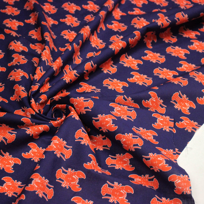 Tissu cotonnade HOMARD vermillon, 4 couleurs disponibles - OEKO - TEX STANDARD 100 - TissusPapi.com