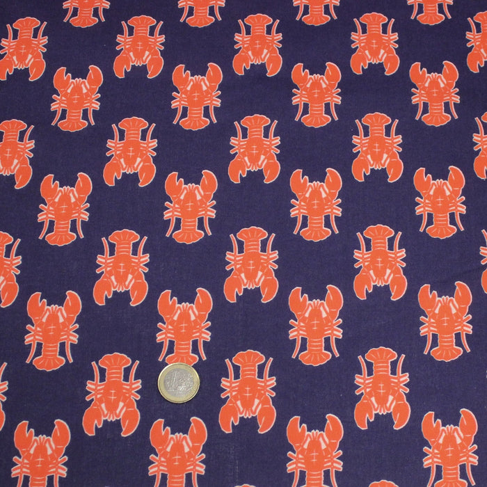 Tissu cotonnade HOMARD vermillon, 4 couleurs disponibles - OEKO - TEX STANDARD 100 - TissusPapi.com