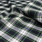 Tissu habillement Tartan carreaux motif traditionnel bleu marine, vert et blanc - OEKO - TEX® - TissusPapi.com