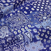 Tissu cotonnade, motif BANDANA paisley : rouge / bleu / vert - OEKO - TEX STANDARD 100 - TissusPapi.com