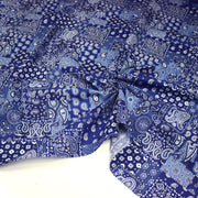 Tissu cotonnade, motif BANDANA paisley : rouge / bleu / vert - OEKO - TEX STANDARD 100 - TissusPapi.com