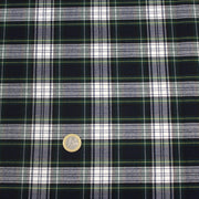Tissu habillement Tartan carreaux motif traditionnel bleu marine, vert et blanc - OEKO - TEX® - TissusPapi.com