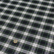 Tissu habillement Tartan carreaux motif traditionnel bleu marine, vert et blanc - OEKO - TEX® - TissusPapi.com