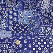 Tissu cotonnade, motif BANDANA paisley : rouge / bleu / vert - OEKO - TEX STANDARD 100 - TissusPapi.com
