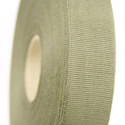 Ruban gros grain couleur vert kaki clair 25mm - Galette de 50 mètres - Fabrication française - TissusPapi.com