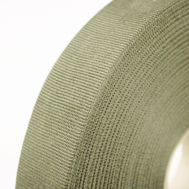 Ruban gros grain couleur vert kaki clair 25mm - Galette de 50 mètres - Fabrication française - TissusPapi.com